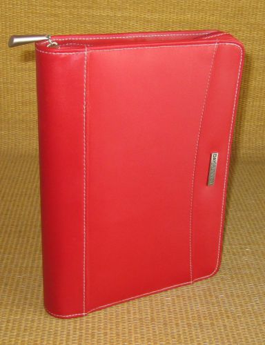 Classic 1.25&#034; Rings | RED Sim. Leather DAY-RUNNER Planner/Binder Fits Franklin