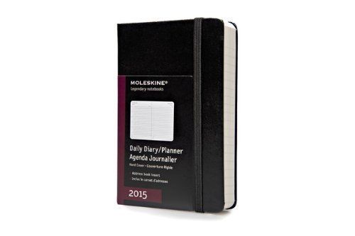 Moleskine 2015 3.5&#034;x 5.5&#034; daily diary/planner - black hard cover for sale