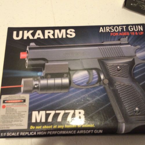 New in Box Air Soft Hand Gun AirSoft Pistol w/ laser sight pointer UKARMS M777R