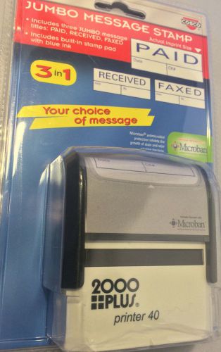 Cosco Jumbo Message Stamp 3 in 1 Stamp Messages  Rec&#039;d,Faxed,Paid Pad &amp; Ink