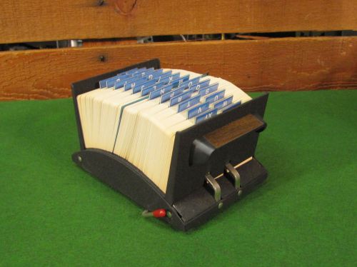 Vintage Office Rolodex No. V524 With Cards, Tabs &amp; Dust Cover.