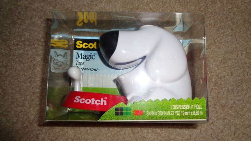 White Puppy Dog Scotch Magic Tape Dispenser Brand New and Sealed, Free Shipping