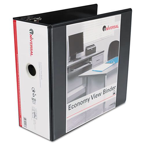 Economy d-ring vinyl view binder, 5&#034; capacity, black for sale