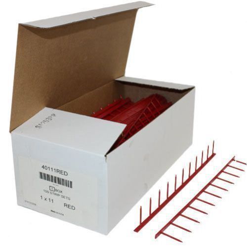 Gbc red 11&#034; x 1&#034; 11 pin velobind strips- 100pk - 9741012 free shipping for sale