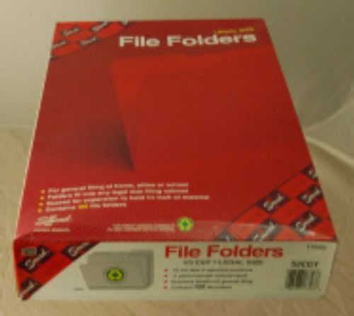 100 Smead Economy File Folders 1/3 cut Gray 53CGY New