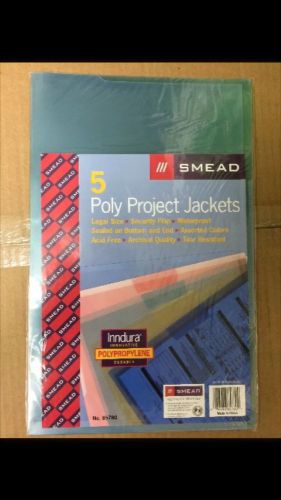 NEW Smead poly Project Jackets Colored 5 pack No. 85780