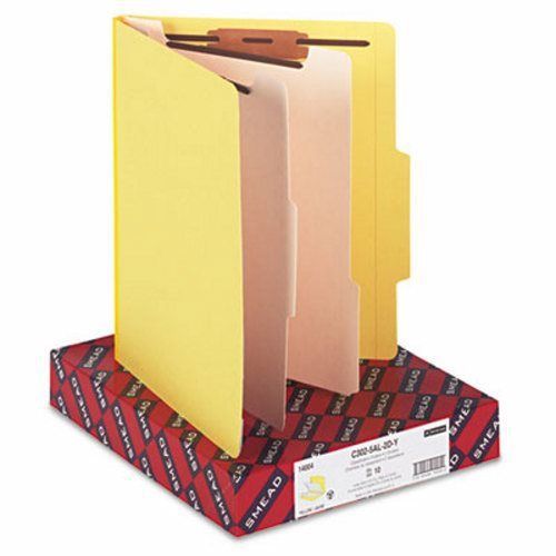 Smead Classification Folders, Two Dividers, 6 Section, Yellow, 10/Box (SMD14004)