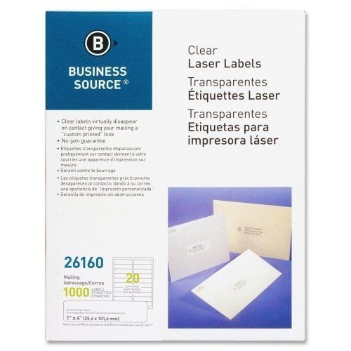 Business Source Mailing Label - 1&#034; Width X 4&#034; Length - 1000 / Pack - (bsn26160)