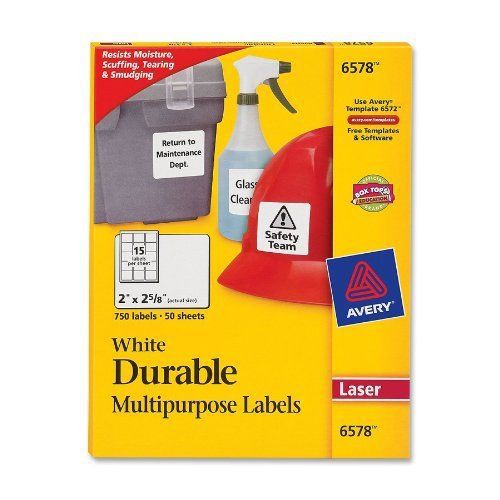 Avery Permanent Durable I.d. Label - 2&#034; Width X 2.62&#034; Length - 750 / (ave6578)