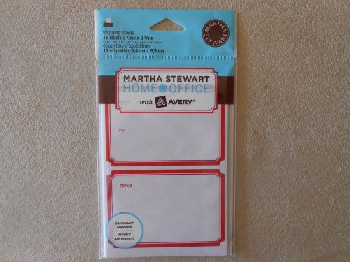 18 Red Martha Stewart Home Office Inkjet &amp; Laser Shipping Labels~NEW IN PACKAGE