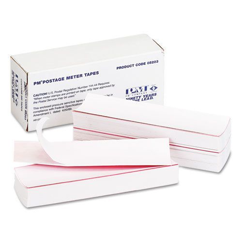 Postage meter single tape strips, 1-3/4 x 5-1/2, white, 300/box for sale