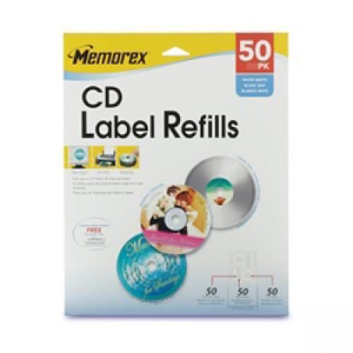 Memorex White CD Labels - 50 Label 32020412