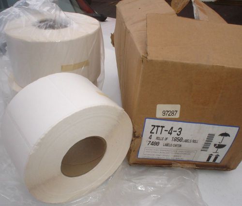 New ZTT-4-3 Labels Direct Thermal Labels with 3&#034; Core 1850 labels per roll