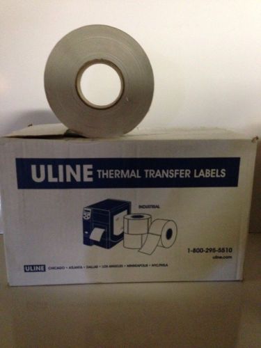 3&#034; X 2&#034; Thermal Transfer Labels ( 6 Rolls Per Case) Uline 2750 Labels Per Roll