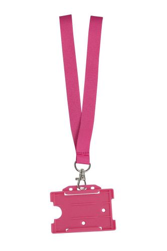 Pink 20mm Lanyard with breakaway and zinc alloy clip PLUS CARD HOLDER