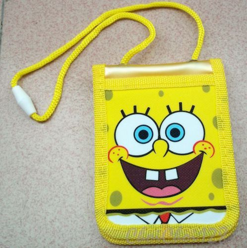 New spongebob glitter badge / id card holder with neck strap flip flap sb02 for sale