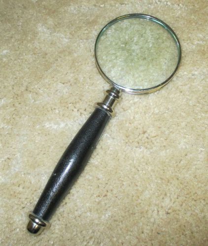 Black Leather Handled Magnifying glass