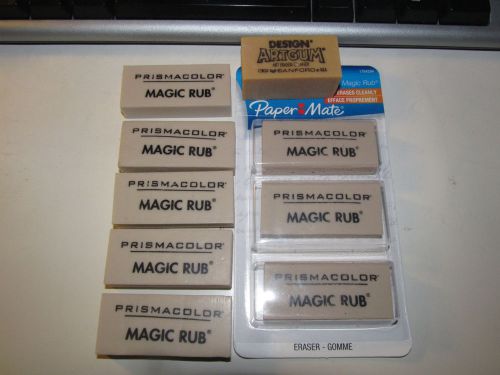 8 Prismacolor Magic-rub Eraser - Lead Pencil Eraser - Non-smudge plus one extra