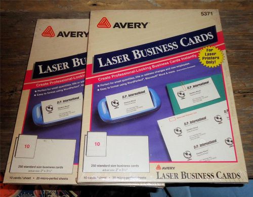 500 Avery Business Cards for Laser Printers 5371 New 2 box Lot