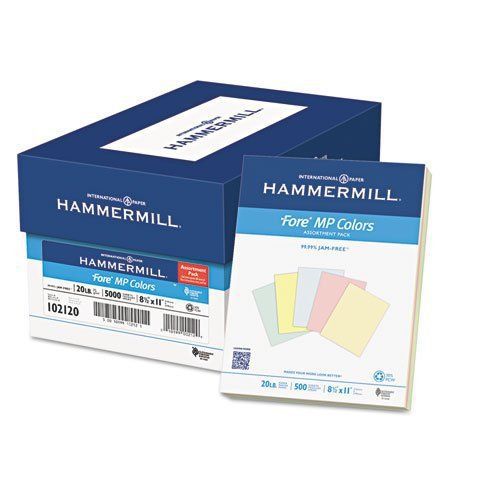 Hammermill 102120 Fore Mp Recycled Colored Paper, 20lb, 8-1/2 X 11, Assorted,