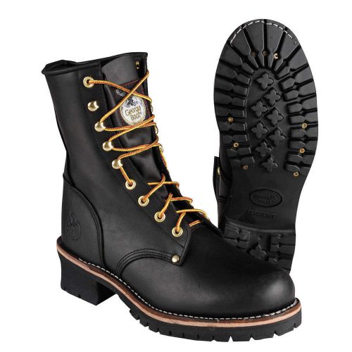 Logger Boots, Pln, Mens, 7, Black, 1PR G8120 007 M
