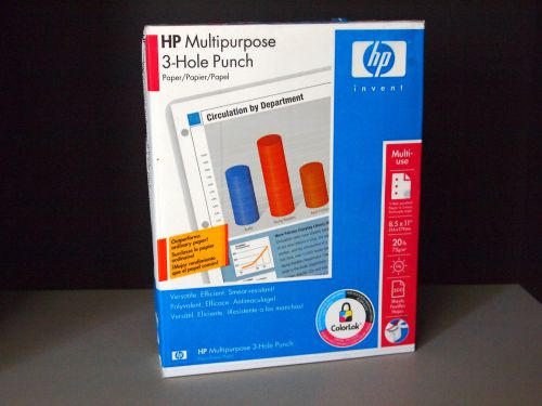 HP 3-Hole Punched Multipurpose Paper, 8.5 by 11 inches, White, 500 Sheets