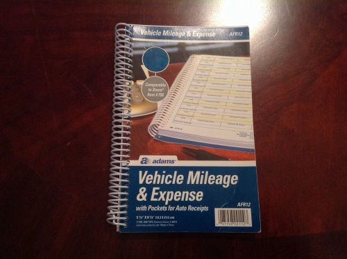Adams Vehicle Mileage/Expense Journal w Pockets AFR12 - Unused