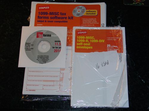 Nine-1099-Misc Forms + Nine Self Seal Envelopes-Brand New-Comes w/CD disc!