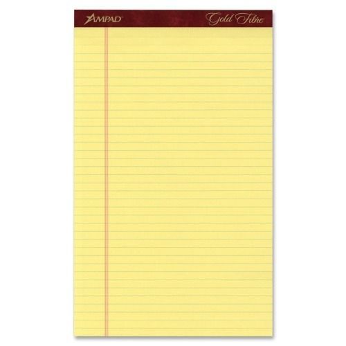 Ampad gold fibre writing pads legal/wide ruled legal canary 50-sheet pads 12pack for sale