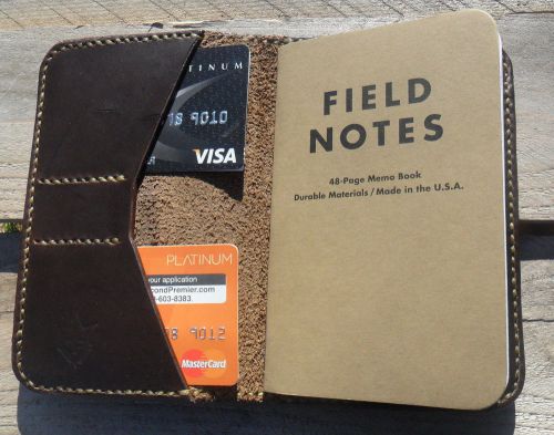 Handmade Leather Case Cover for Field Notes Card Holder Chromexcel Brown