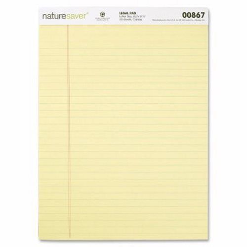 Nature Saver Pad, Wide Ruled, 8-1/2&#034;x11-3/4&#034;, 50 Sheets, Dozen (NAT00867)