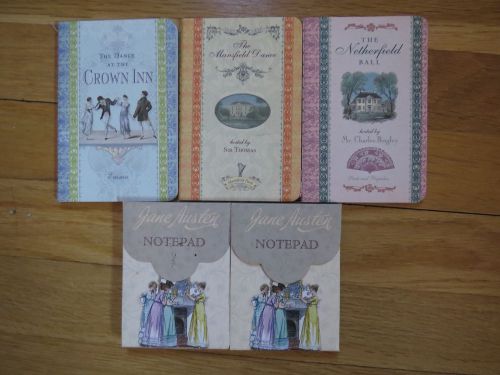 five new Jane Austen notepads