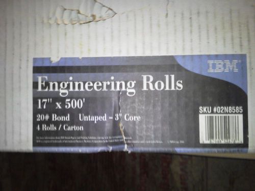 IBM 17&#034;x500&#039; engineering paper rolls 20lb.