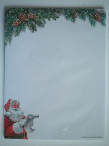 *NEW* ~ 25 Decorative Christmas &#034;SANTA&#039;S LIST&#034; Computer Stationery Sheets