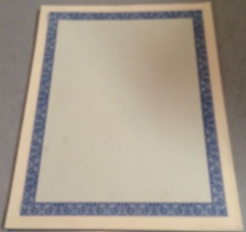 Blank Certificate Border Parchment Paper 33 Sheets - Blue Certificates Awards