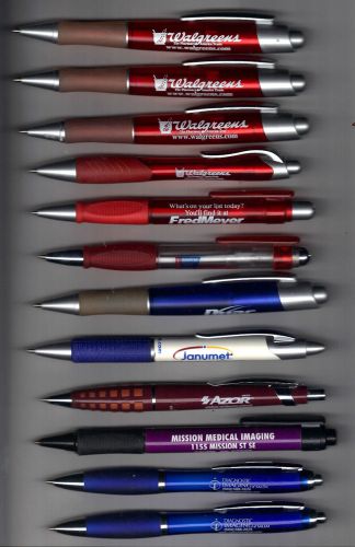 Lot of 12 comfort fat rubber easy grip promotional retractable ball point pens for sale