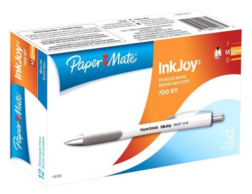 NEW InkJoy 700 RT Retractable Ballpoint Pens, Medium Point, White Body/Blue Ink,