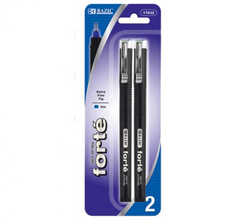 BAZIC Forte Blue Fiber Tip Fineliner Pen (2/Pack), Case of 12
