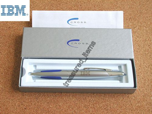 IBM Edition Cross Pen Vapor Matte Chrome Blue Tri-Grip Ballpoint Pen AT0012-4
