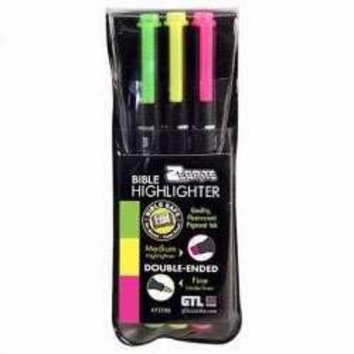 Zebrite Bible Carded Highlighter: 3 Piece Set Yellow/Green/Pink 127249