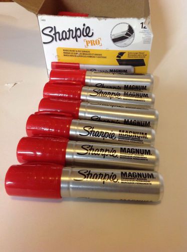 Sharpie magnum 44 jumbo permanent red markers, 44002, pack of 6 for sale