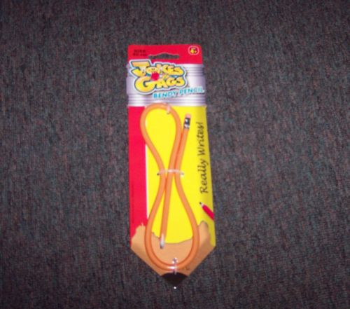 NEW JOKE / GAG YELLOW BENDY PENCIL  ~20 INCHES - REALLY WRITES - USE OVER &amp; OVER
