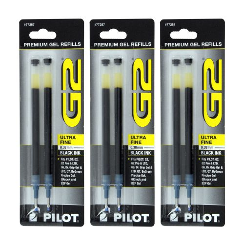 Pilot G2, Dr. Grip Gel/Ltd, ExecuGel G6, Q7 Rollerball Gel Ink Pen Refills, 0.38