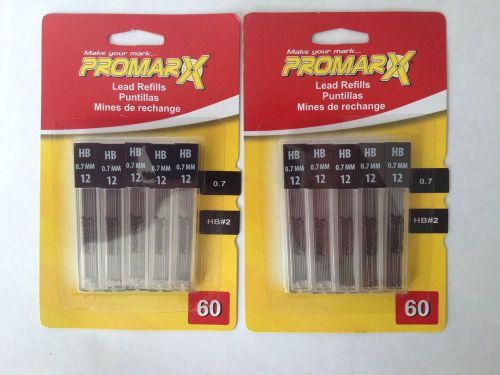 2 x 0.7mm 60 lead promarx lead refills for mechanical pencils- total 120 lead for sale