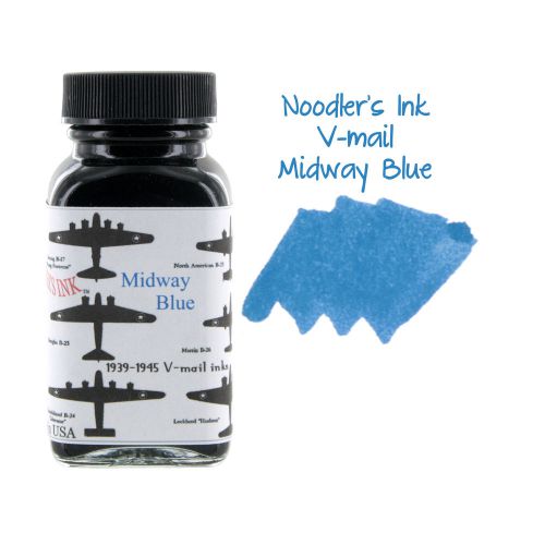 Noodler&#039;s Ink Fountain Pen Bottled Ink, 3oz - VMail Midway Blue