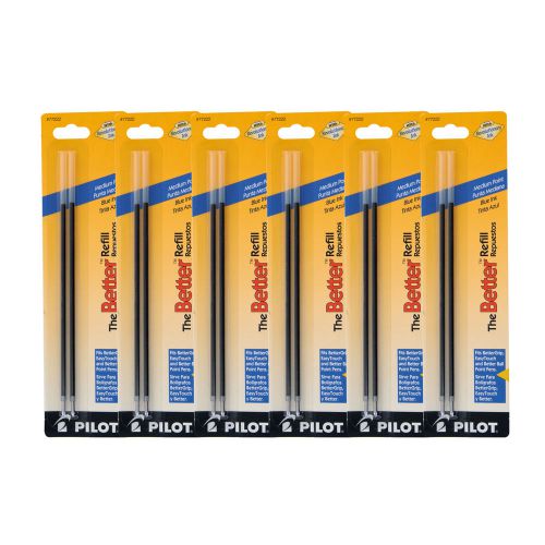 12 Pilot Better/Better Grip/EasyTouch Ballpoint Pen Refill 1.0 Medium Blue Ink