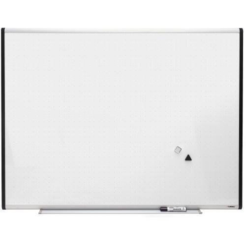 LLR69652 Magnetic Dry-erase Board, w/ Grid Lines, 4&#039;x3&#039;, Silver/Ebony