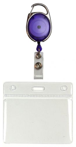 Purple Premier Yo Yo Badge Reel &amp; Plastic ID Badge Pocket Pouch