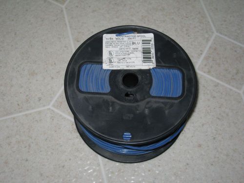 14 gauge thhn blue electrical wire copper solid 500 ft spool for sale