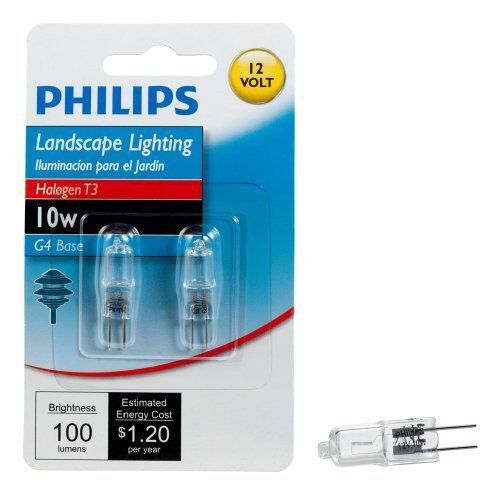 Philips 417212 Landscape Lighting 10-Watt T3 12-Volt Bi-Pin Base Light Bulb, New